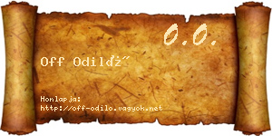 Off Odiló névjegykártya